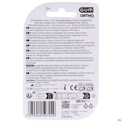 Sie sehen eine Packung Zahnpflege Gum Orthodont Wachs Klar 723 1st, Produktbild: 05 Zahnpflege Gum Orthodont Wachs Klar 723 1st, A-Nr.: 3115815 - 05