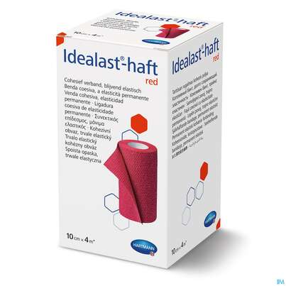 Sie sehen eine Packung Elastische Binden Idealast/haft Kohaesiv/color Rot 4mx 10cm 1st, Produktbild: 02 Elastische Binden Idealast/haft Kohaesiv/color Rot 4mx 10cm 1st, A-Nr.: 4174659 - 02