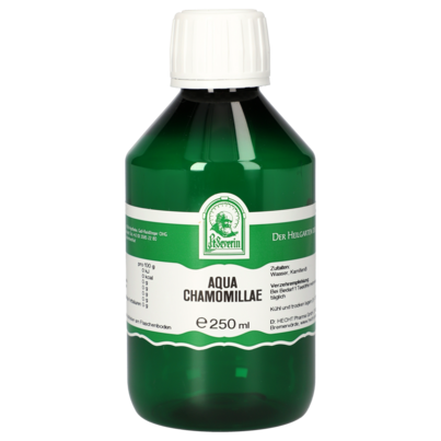 Sie sehen eine Packung AQUA CHAMOMILLAE 250 ML, Produktbild: 01 AQUA CHAMOMILLAE 250 ML, A-Nr.: 5061265 - 01