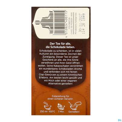 Sie sehen eine Packung Yogi Tea Bio Schoko 37,4g 17st, Produktbild: 10 Yogi Tea Bio Schoko 37,4g 17st, A-Nr.: 5749783 - 10