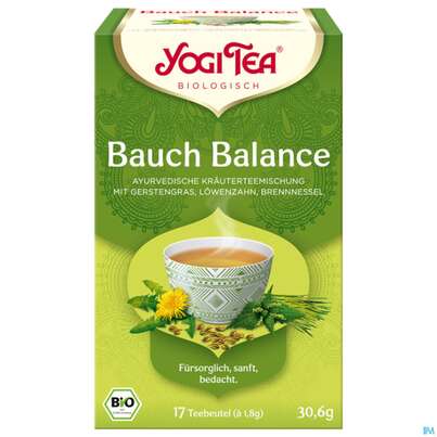 Sie sehen eine Packung Yogi Tea Bio Bauchbalanc 30,6g 17st, Produktbild: 02 Yogi Tea Bio Bauchbalanc 30,6g 17st, A-Nr.: 5961365 - 02