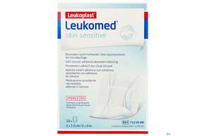 Wundverband Leukomed/skin Sensitive Vliesverband +auflage Steril 5x 7,2cm 10st, A-Nr.: 5609036 - 01