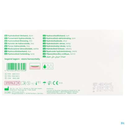 Suprasorb H Hydrokolloid-verband Duenn 5x10cm 10st, A-Nr.: 5095100 - 03