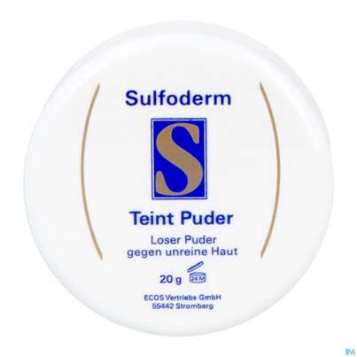 Sie sehen eine Packung Sulfoderm S Teint Gesichtspuder 20g, Produktbild: 24 Sulfoderm S Teint Gesichtspuder 20g, A-Nr.: 0645317 - 24