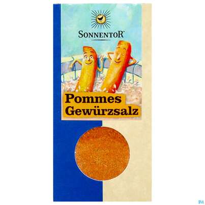 Sie sehen eine Packung Sonnentor Gewuerz Gewuerzsalz Pommes Bio 01259 130g, Produktbild: 01 Sonnentor Gewuerz Gewuerzsalz Pommes Bio 01259 130g, A-Nr.: 5913627 - 01