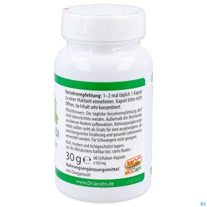 Oregano Oel Kapseln Vegan Dr.jacobs 60st, A-Nr.: 5642370 - 05