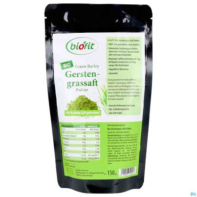 Gerstengrass Saft Pulver Bio 100% Rein Rohkostqualitaet Konzentr.inhaltsstoffe 150g, A-Nr.: 5647083 - 02
