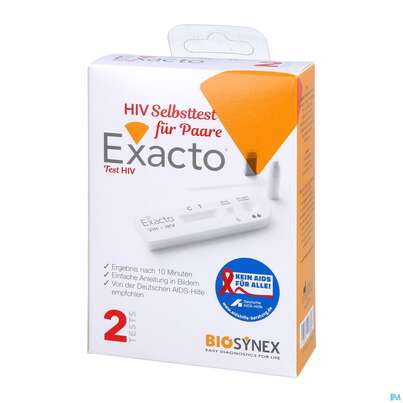 Diagnostika U.zubehoer Selbsttest Exacto Hiv Fuer Paare 2st, A-Nr.: 4942093 - 02