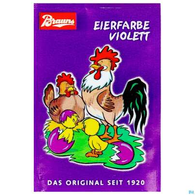 Sie sehen eine Packung Brauns Eierfarbe Violett 2g, Produktbild: 02 Brauns Eierfarbe Violett 2g, A-Nr.: 0216585 - 02