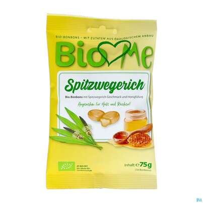 Sie sehen eine Packung Bio Loves Me Bonbons Spitzwegerich +honig 75g, Produktbild: 01 Bio Loves Me Bonbons Spitzwegerich +honig 75g, A-Nr.: 5817579 - 01