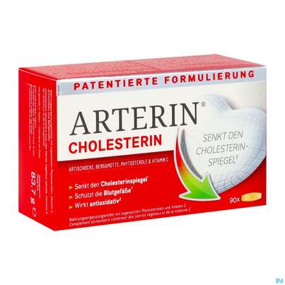 Sie sehen eine Packung Arterin Tabl Cholesterin Bergamotte/pflanzlich 50000 90st, Produktbild: 02 Arterin Tabl Cholesterin Bergamotte/pflanzlich 50000 90st, A-Nr.: 5803057 - 02