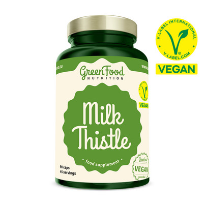 Sie sehen eine Packung GreenFood Nutrition Mariendistel 90 Kapseln, Produktbild: 01 GreenFood Nutrition Mariendistel 90 Kapseln, A-Nr.: 6003873 - 01