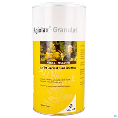 Sie sehen eine Packung Agiolax Granulat 1000g, Produktbild: 02 Agiolax Granulat 1000g, A-Nr.: 0001198 - 02
