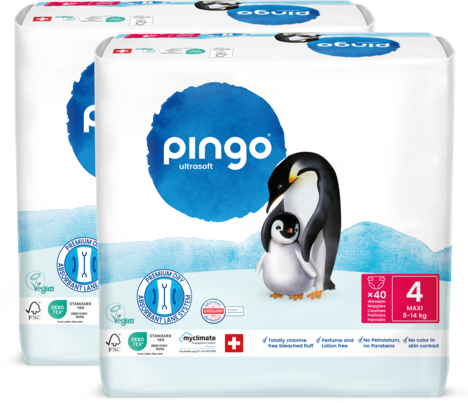 Bio Windeln Nr.4 Maxi Jumbo 8-14kg Pinguin – Pingo Swiss, A-Nr.: 4559589 - 01