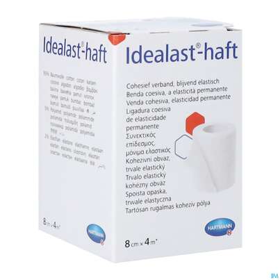 Sie sehen eine Packung Elastische Binden Idealast/haft Kohaesiv Weiss 4mx 8cm 1st, Produktbild: 03 Elastische Binden Idealast/haft Kohaesiv Weiss 4mx 8cm 1st, A-Nr.: 1457517 - 03