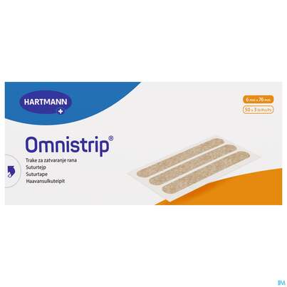 Sie sehen eine Packung Wundnahtstreifen Omnistrip Steril 6mmx 76mm 150st, Produktbild: 01 Wundnahtstreifen Omnistrip Steril 6mmx 76mm 150st, A-Nr.: 2983159 - 01