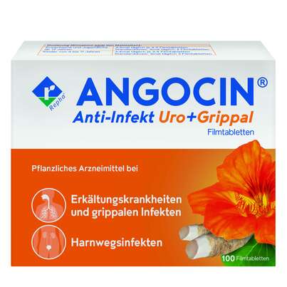 Sie sehen eine Packung ANGOCIN® Anti-Infekt Uro+Grippal, Produktbild: 01 ANGOCIN® Anti-Infekt Uro+Grippal, A-Nr.: 5505288 - 01