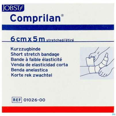 Sie sehen eine Packung Elastische Binden Comprilan Textilelast.kurzzugbinde 5mx 6cm Nr 0102600 1st, Produktbild: 02 Elastische Binden Comprilan Textilelast.kurzzugbinde 5mx 6cm Nr 0102600 1st, A-Nr.: 1402924 - 02