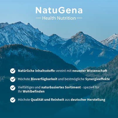 Sie sehen eine Packung NatuGena Fisetin Kapseln, Produktbild: 06 NatuGena Fisetin Kapseln, A-Nr.: 6011950 - 06
