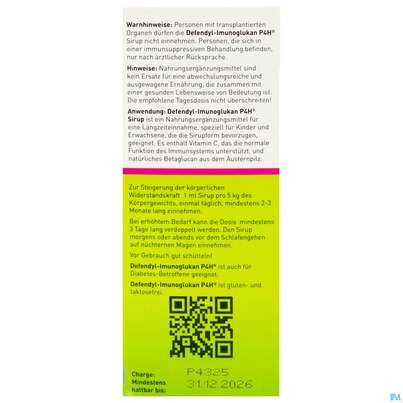 Defendyl Imunoglukan Sirup 120ml, A-Nr.: 4023593 - 05