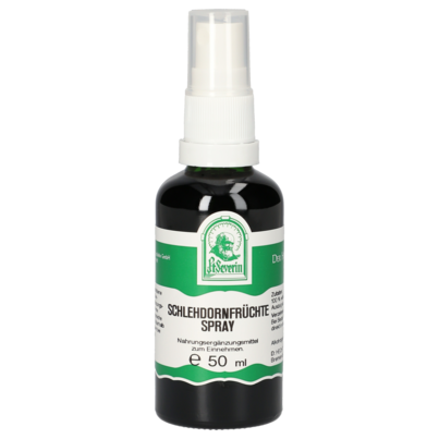 Sie sehen eine Packung SCHLEHDORNFRÜCHTE SPRAY 50 ML, Produktbild: 01 SCHLEHDORNFRÜCHTE SPRAY 50 ML, A-Nr.: 5471589 - 01