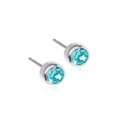 Sie sehen eine Packung Blomdahl Ohrstecker Bezel türkis, Produktbild: 01 Blomdahl Ohrstecker Bezel türkis, A-Nr.: 6020127 - 01
