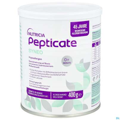Pepticate Syneo Saeuglinge-kleinkinder Kuhmilchallergie 400g Dose 1st, A-Nr.: 5938343 - 01