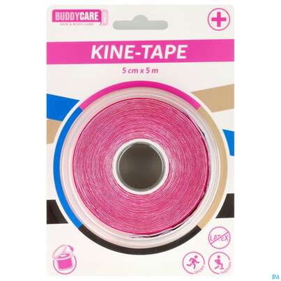 Sie sehen eine Packung Tape Buddycare/med Kinesiologie Latexfrei 5cmx 5m Pink Rosa 1st, Produktbild: 01 Tape Buddycare/med Kinesiologie Latexfrei 5cmx 5m Pink Rosa 1st, A-Nr.: 5845044 - 01