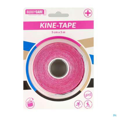Sie sehen eine Packung Tape Buddycare/med Kinesiologie Latexfrei 5cmx 5m Pink Rosa 1st, Produktbild: 02 Tape Buddycare/med Kinesiologie Latexfrei 5cmx 5m Pink Rosa 1st, A-Nr.: 5845044 - 02