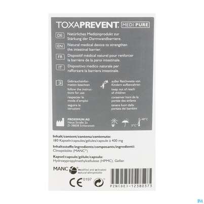 Toxaprevent Froximun/klinoptilolith Zeolith Natur Pure Mamc Medi Kapseln 180st, A-Nr.: 5858443 - 05