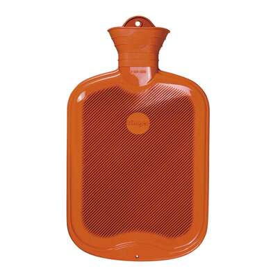 Sie sehen eine Packung Wärmeflasche beidseitig mit Lamelle orange, Produktbild: 01 Wärmeflasche beidseitig mit Lamelle orange, A-Nr.: 5398013 - 01