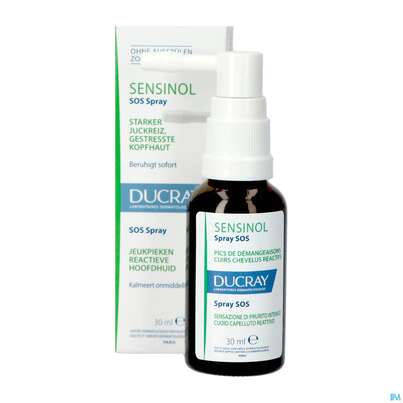 Sie sehen eine Packung Ducray Sensinol Sos-spray Bei Starkem Juckreiz Gereizter Kopfhaut 30ml, Produktbild: 12 Ducray Sensinol Sos-spray Bei Starkem Juckreiz Gereizter Kopfhaut 30ml, A-Nr.: 5901446 - 12