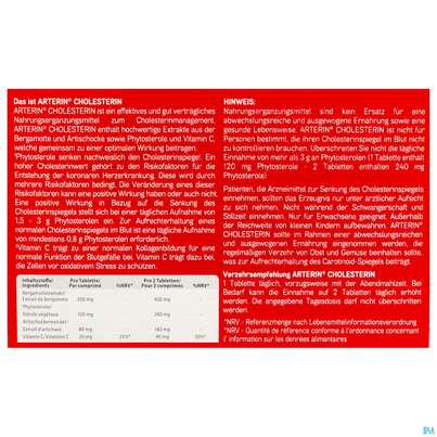 Arterin Tabl Cholesterin Bergamotte/pflanzlich 50000 30st, A-Nr.: 5803040 - 04