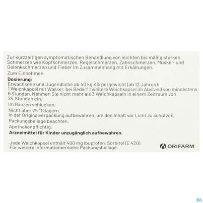 Ibumetin Weichkapseln Express 400mg 20st, A-Nr.: 5880744 - 03