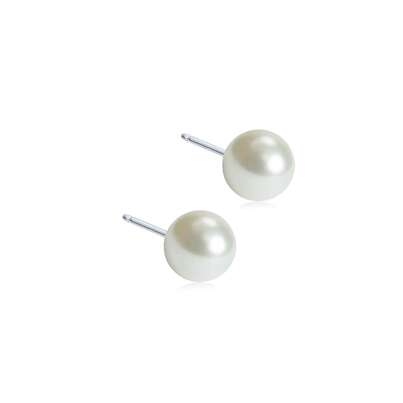 Sie sehen eine Packung Blomdahl Ohrstecker Perle weiß 6mm, Produktbild: 01 Blomdahl Ohrstecker Perle weiß 6mm, A-Nr.: 6020280 - 01