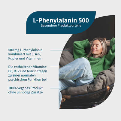 Sie sehen eine Packung NatuGena L-Phenylalanin 500 Kapseln, Produktbild: 02 NatuGena L-Phenylalanin 500 Kapseln, A-Nr.: 5926854 - 02