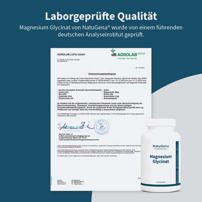 Sie sehen eine Packung NatuGena Magnesium-Glycinat Kapseln, Produktbild: 08 NatuGena Magnesium-Glycinat Kapseln, A-Nr.: 5699298 - 08