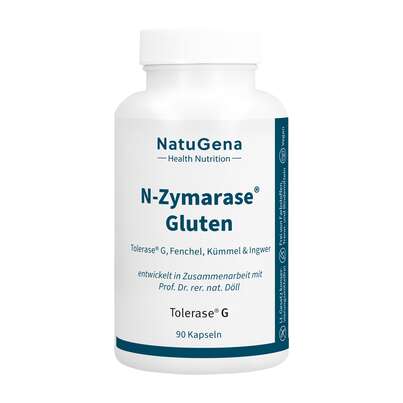 Sie sehen eine Packung NatuGena N-Zymarase® Gluten Kapseln, Produktbild: 01 NatuGena N-Zymarase® Gluten Kapseln, A-Nr.: 5901133 - 01