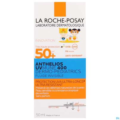 Sie sehen eine Packung Sonnenprodukte La Roche Posay Anthelios/dermo-kids Uvmune 400 Fluid Lf50+ 50ml, Produktbild: 03 Sonnenprodukte La Roche Posay Anthelios/dermo-kids Uvmune 400 Fluid Lf50+ 50ml, A-Nr.: 5817059 - 03