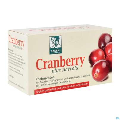 Sie sehen eine Packung Baders Cranberry Acerola Tee Beutel 20st, Produktbild: 02 Baders Cranberry Acerola Tee Beutel 20st, A-Nr.: 3815197 - 02
