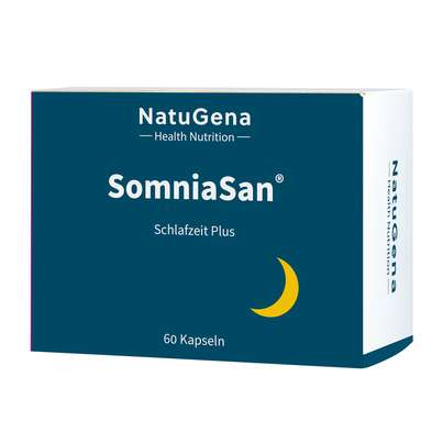 Sie sehen eine Packung NatuGena SomniaSan Kapseln, Produktbild: 01 NatuGena SomniaSan Kapseln, A-Nr.: 5404340 - 01