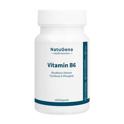 Sie sehen eine Packung NatuGena Vitamin B6 Kapseln, Produktbild: 01 NatuGena Vitamin B6 Kapseln, A-Nr.: 5404400 - 01