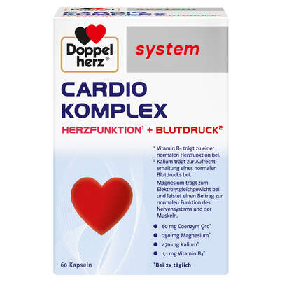 Sie sehen eine Packung Doppelherz system CARDIO KOMPLEX, Produktbild: 01 Doppelherz system CARDIO KOMPLEX, A-Nr.: 6028117 - 01