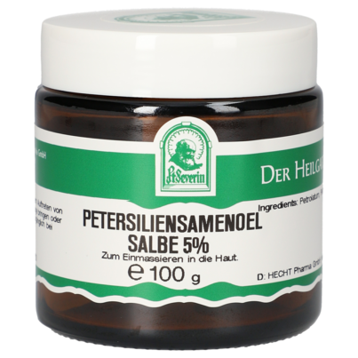 Sie sehen eine Packung PETERSILIENSAMENÖL SALBE 5% 100 G, Produktbild: 01 PETERSILIENSAMENÖL SALBE 5% 100 G, A-Nr.: 5358019 - 01