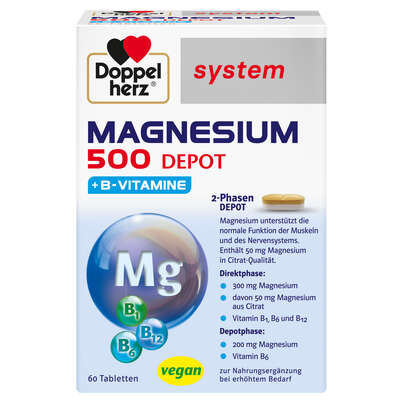 Doppelherz system Magnesium 500 DEPOT + B-Vitamine, A-Nr.: 6008735 - 01