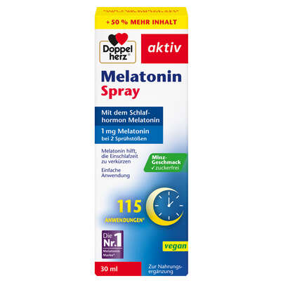 Sie sehen eine Packung Doppelherz Melatonin Spray, Produktbild: 01 Doppelherz Melatonin Spray, A-Nr.: 5980670 - 01