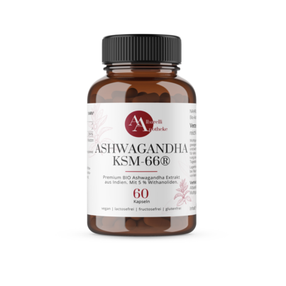 Sie sehen eine Packung ASHWAGANDA KAPSELN 60 ST, Produktbild: 01 ASHWAGANDA KAPSELN 60 ST, A-Nr.: 8040973 - 01