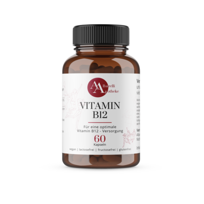 Sie sehen eine Packung VITAMIN B12 KAPSELN 60ST, Produktbild: 01 VITAMIN B12 KAPSELN 60ST, A-Nr.: 8041004 - 01