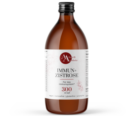 Sie sehen eine Packung IMMUN + CISTUS SAFT 300ML, Produktbild: 01 IMMUN + CISTUS SAFT 300ML, A-Nr.: 8020634 - 01