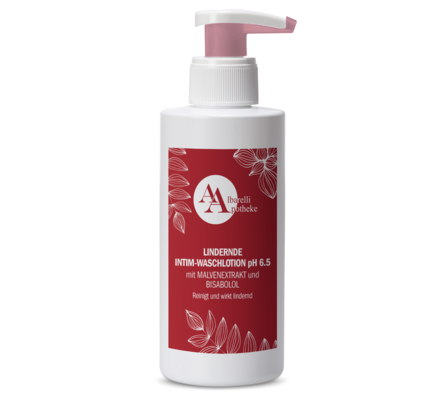 Sie sehen eine Packung LINDERNDE INTIM-WASCHLOTION 250 ML, Produktbild: 01 LINDERNDE INTIM-WASCHLOTION 250 ML, A-Nr.: 8025519 - 01